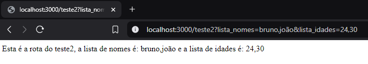 Exemplo de parâmetros URL