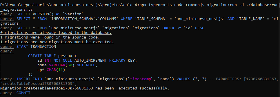 Retorno da migration