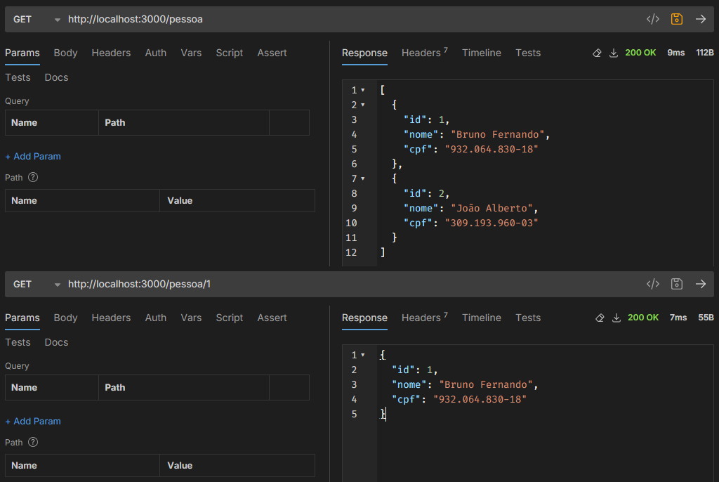 Retorno findAll e findOne