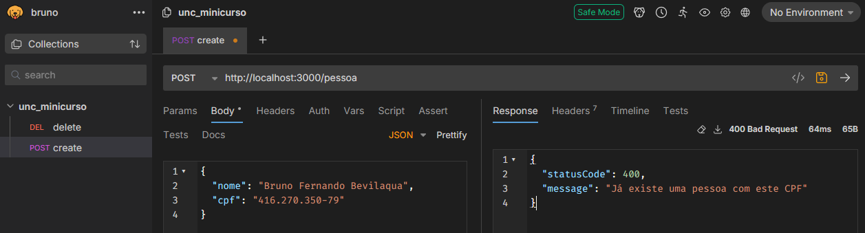 Requisição com validação